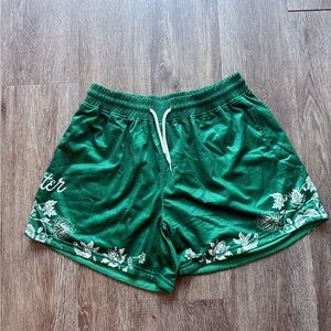 Get Better Today (Better Brand) Green Floral Mesh Shorts